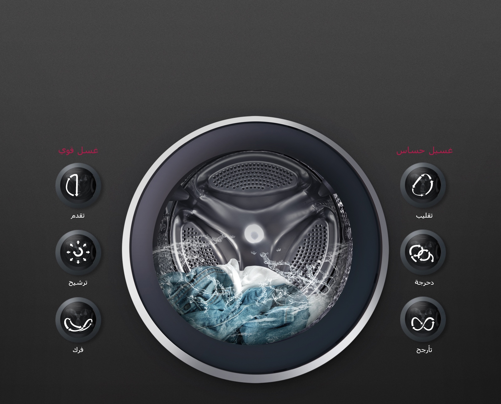 غسيل مثالي للأقمشة مع الدفع المباشر ذو 6 حركات